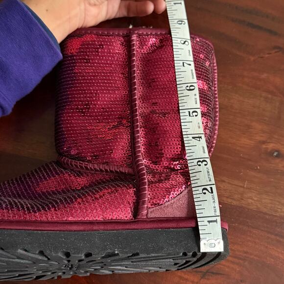 UGG Sequin hot pink classic short boots size US 7 womens 38 UK - Picture 7 of 7